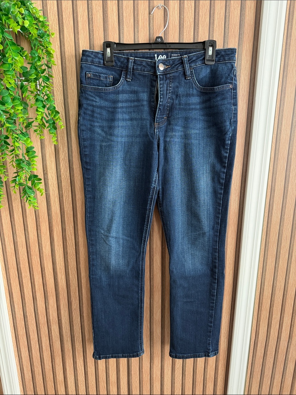 Lee Indigo Blue Mid-Rise Straight Jeans